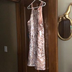 Charlotte Russe sequins bib neck shift dress.